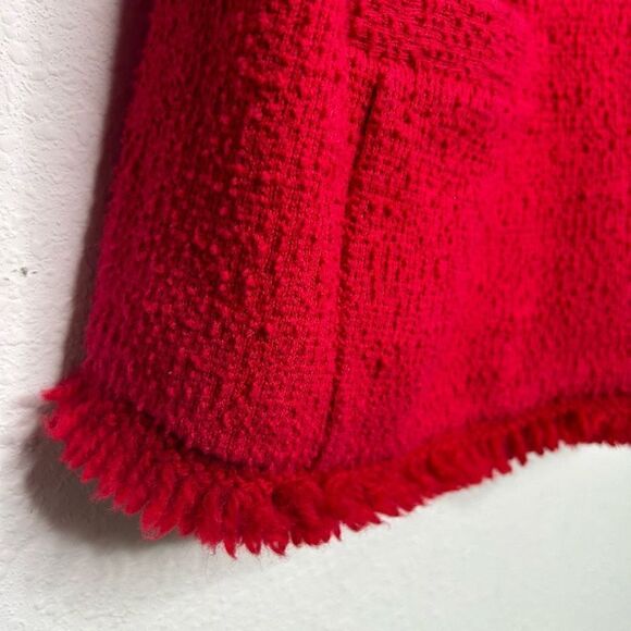 Talbots Women’s Red Tweed Hook Eye Closure Blazer Jacket Size X - Picture 5 of 15